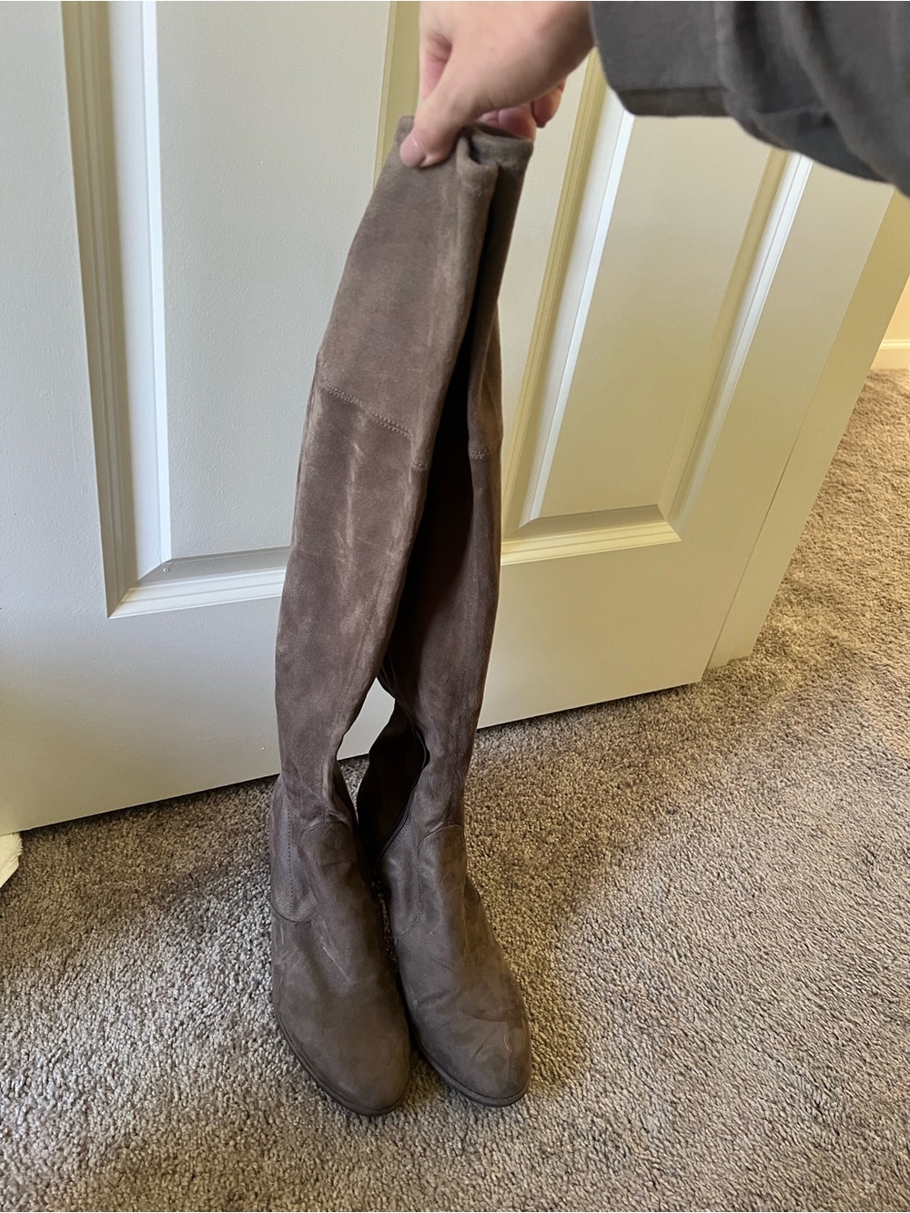 Marc Fisher Over-the-Knee Suede Boots - Taupe
